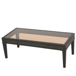 English Elm Christopher Knight Home® - ANTIBES 4PCS Wicker Chat Set with Beige Cushions, PE Rattan & Iron Frame, Weatherproof Outdoor Seating ANTIBES4PCBRN