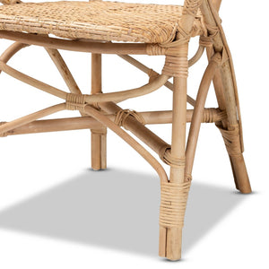English Elm Modern Woven Rattan Dining Chair with Sculptural Back for Bohemian Coastal Spaces B2750P470035