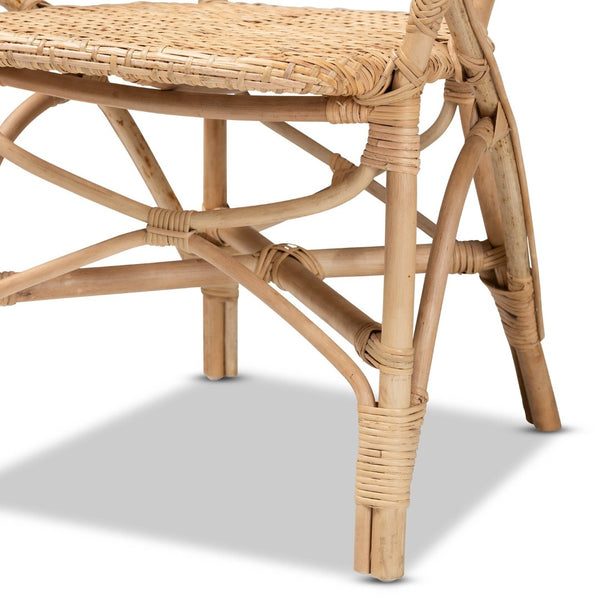 English Elm Modern Woven Rattan Dining Chair with Sculptural Back for Bohemian Coastal Spaces B2750P470035