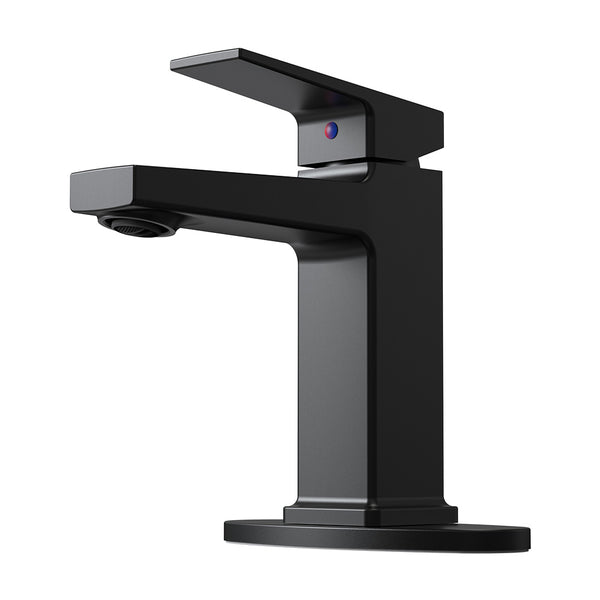 English Elm Matte Black Single Handle Bathroom Faucet - Modern Deck-Mounted Design For Easy Installation & Style T3177P289661
