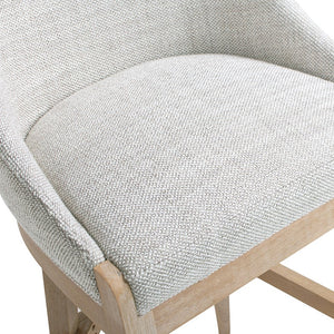 English Elm Jennifer Taylor Home - Newport 30.5" Coastal Curved Back Barstool Gray Upholstered Counter Height Rustic Poplar Finish Chic Comfort B2719P391775