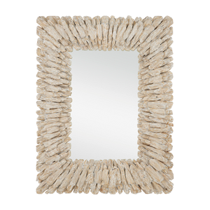 Beachhead Whitewash Rectangular Mirror – Coastal Charm with Distressed Wood and Versatile Style