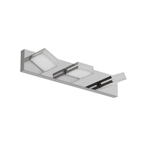 English Elm Modern Chrome Led Vanity Light - 3-Light Adjustable Wall Sconce For Stylish Bathroom Illumination W2312P374919