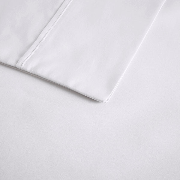 JLA Home Beautyrest - Cooling Cotton Blend Sateen Sheet Set - 600 TC, OEKO-TEX Certified, Moisture-Wicking, Deep Pocket Luxury White BR20-0989