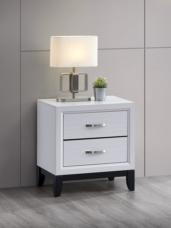 English Elm Glasgow Nightstand with Two Dovetail Drawers, Sleek Hardware and Deep Storage for Modern Bedrooms White 24 L x 26 W x 19 H B078P349550