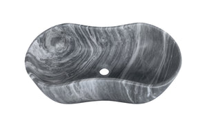 English Elm Carrara Gray Marble Vessel Sink - Semi-Polished, Unique Design For Elegant Bathrooms, 23.6X14.2 Inches W1696P333270