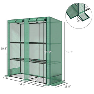English Elm Lean-to Greenhouse Steel Frame Uv Cover Wall Mount Compact Garden Growing Shelter T3971P414540