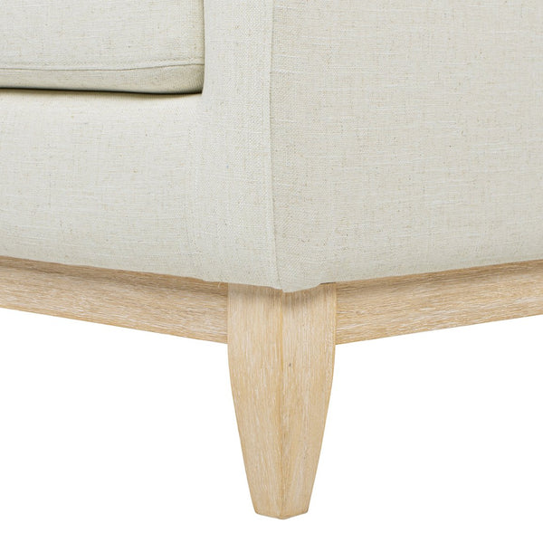 English Elm Jennifer Taylor Home - Knox 36" Modern Farmhouse Arm Chair with Feather-Down Foam, Removable Covers, Flax White Linen B2719P353144