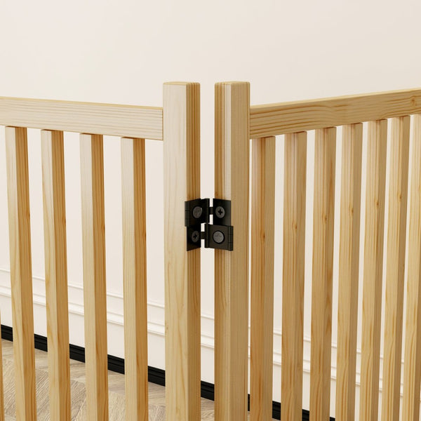 English Elm (6 Panel) Freestanding Wood Pet Gate Accordion Folding Indoor Dog Fence 31 Inch W2641P336052