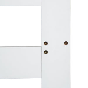 English Elm TOPMAX Acacia Wood Twin Porch Swing Bed Frame with High Back, 350lb Capacity & 118" Hemp Ropes White N717P265795K