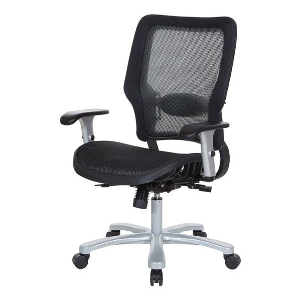 OSP Home Furnishings Air Grid Big and Tall Ergonomic Office Chair with Breathable Mesh Back and Lumbar Support 63-11A653R