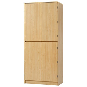 English Elm K&k Farmhouse Pantry Cabinet 72 Inch Tall Mdf Cupboard with Adjustable Shelves Natural N707S000021Y