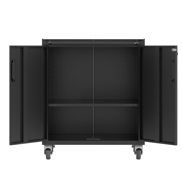 English Elm Heavy-duty Steel Garage Cabinet on Wheels with Locking Doors and Adjustable Shelves T2398P223005