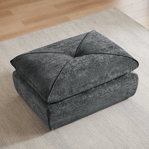 English Elm Modern Chenille Modular Sofa with Extendable Foot Pedal for Relaxed Living Spaces Dark Gray W3396P463876