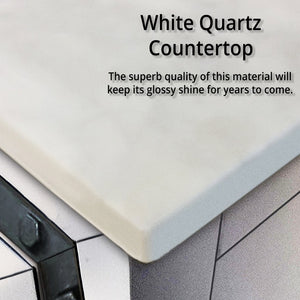 English Elm White Double Bath Vanity With Elegant White Quartz Top - Durable, Spacious & Modern Design For Your Bathroom B2731P260615-GIGA