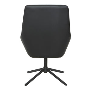 OSP Home Furnishings Modern Scoop Office Chair Faux Leather Padded Seat Swivel Base for Home Workspace FL80228B-U6