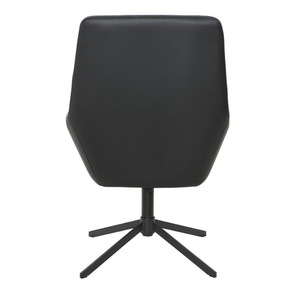 OSP Home Furnishings Modern Scoop Office Chair Faux Leather Padded Seat Swivel Base for Home Workspace FL80228B-U6