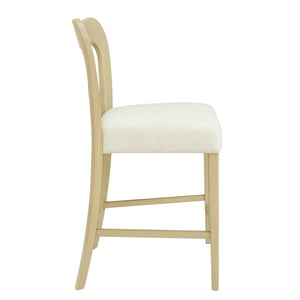 English Elm Christopher Knight Home® - Counter Stool with Curved Ergonomic Back, Solid Rubberwood Frame and Plush Upholstered Seat for Comfort Beige,Natural Ash N771P254008A
