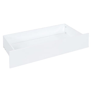 English Elm Full Size Pinewood Kids Daybed with Fence Rails Split Floor Bed and Storage Drawers White LP100882AAK