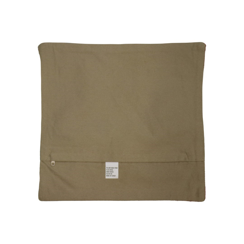 Pasargad Vintage Turkish Kilim Pillow Cover - Handwoven Wool Cushion For Stylish Home Decor Multi Wool 045344