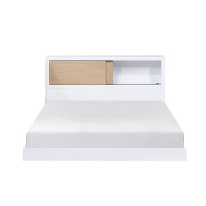 English Elm White Full Bed With Bookcase Headboard - Stylish Youth Furniture With Storage For Modern Bedrooms B011S01616-GIGA
