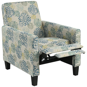 English Elm Christopher Knight Home® - 27.5" Push Back Recliner with Beech Legs, Deep Ergonomic Seat & Extendable Footrest for Rooms Blue N763P256508C
