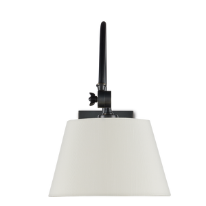 Ashby Bronze Swing-Arm Wall Sconce with Elegant Eggshell Shade - Classic Lighting for Any Room