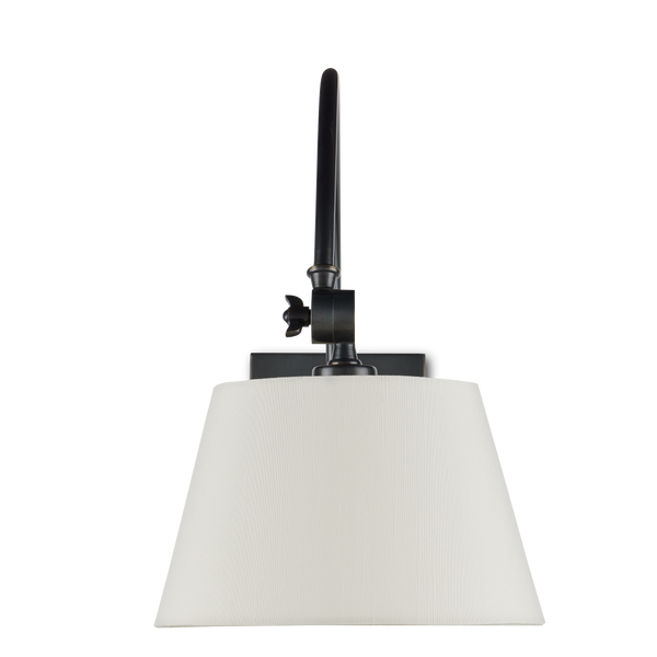 Ashby Bronze Swing-Arm Wall Sconce with Elegant Eggshell Shade - Classic Lighting for Any Room