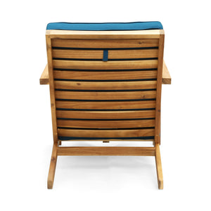 English Elm Christopher Knight Home® - LEAH Acacia 3-Piece Outdoor Chat Set with Water-Resistant Cushions and Slat Paneled Tabletop Brown 40 L x 25.75 W x 18.75 H 60915.00BRNDT