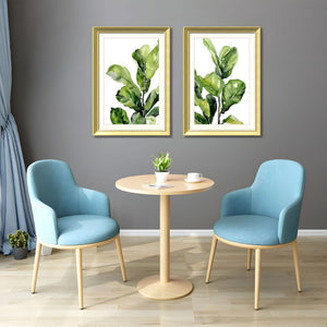 English Elm Set Of 3 Green Leaf Botanical Wall Art Prints – Modern Framed Decor For Living Room & Bedroom 20X28" T3976P383233-GIGA