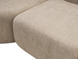 English Elm Oversized Velvet Cloud Sectional with Memory Foam Cushioning and L-shape Chaise Lounge Beige W3728S00013