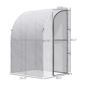 English Elm Outdoor Lean to Walk in Greenhouse with Polyethylene Cover for Year Round Growing T3971P388025