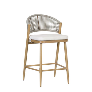 English Elm Christopher Knight Home® - Outdoor 26" Aluminum Frame Counter Stools Set Of 2 With Scallop Backrest & Cushions For Patios N772P245123W