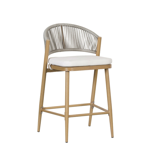 English Elm Christopher Knight Home® - Outdoor 26" Aluminum Frame Counter Stools Set Of 2 With Scallop Backrest & Cushions For Patios N772P245123W