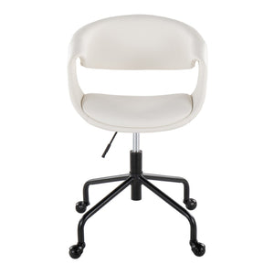 English Elm Task Chair with Chrome Five Star Base Grey Fabric Seat for Modern Home Office Use Black,White B202P474192
