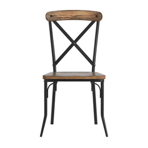 Homelegance Vienna Cross-back Wood Dining Chair Set with Iron Legs Bistro Appeal 045BKC