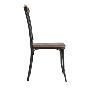 Vienna Cross-back Wood Dining Chair Set with Iron Legs Bistro Appeal