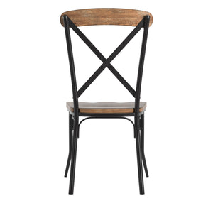 Vienna Cross-back Wood Dining Chair Set with Iron Legs Bistro Appeal