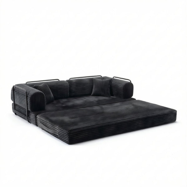 English Elm Compression Corduroy Modular Floor Sofa Sleeper Loveseat Tatami Sectional for Living Room Antique Grey W1919P414173