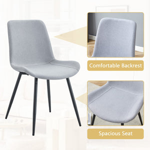 English Elm Table and Chair Set Oval Tempered Glass Top with 8 Linen Seats Light Luxury Dining W1151S04754