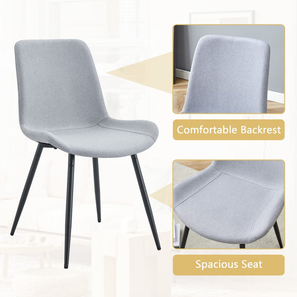 English Elm Table and Chair Set Oval Tempered Glass Top with 8 Linen Seats Light Luxury Dining W1151S04754