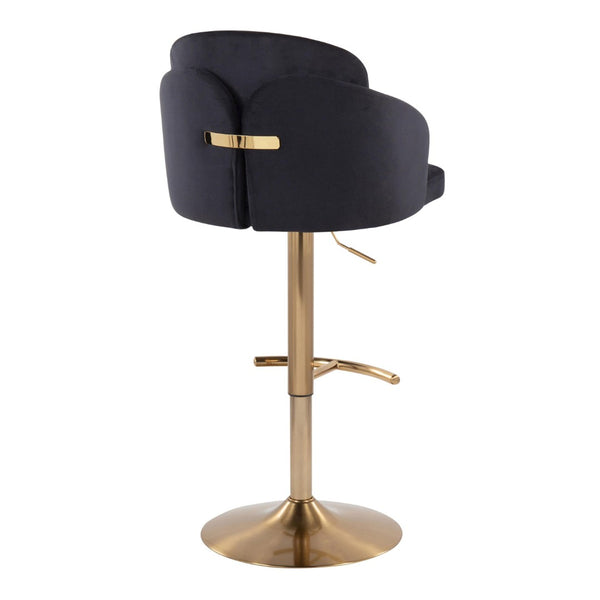 English Elm Fixed-height Swivel Counter Stools with Faux Leather Seats and Chrome Footrest Set of 2 Black B202S02178