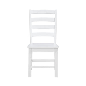 English Elm Modern Farmhouse Five Piece Dining Set Oak Veneer Table Four Wood Side Chairs White B011S00928