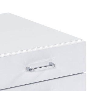 English Elm White White and Chrome 3-Drawer Rectangular File Cabinet with Casters, Sleek Modern Storage Solution for Office Use B062P184520