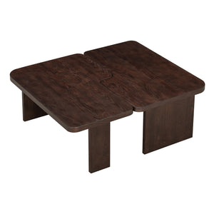 English Elm U-Can Modular Minimalist Coffee Table Set with Versatile Splicing Design, Durable MDF, Easy Assemble Espresso N724P232174P