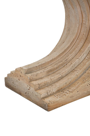 English Elm 16.3x12.2x22.6 Sculptural Arched Side Table Cast Magnesium with Stone Textured Finish W2078P442955