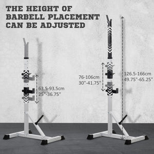 English Elm Soozier Adjustable Steel Squat and Bench Press Rack Pair for Home Gym 440 Lb W2225P249731