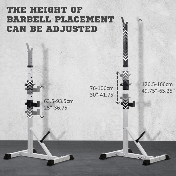 English Elm Soozier Adjustable Steel Squat and Bench Press Rack Pair for Home Gym 440 Lb W2225P249731