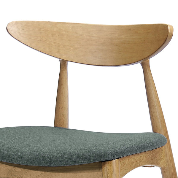 English Elm 5-piece Mid-century Rubberwood Dining Set with Upholstered Chairs for Kitchen or Room Natural+Grey,White Oak N759S003002L