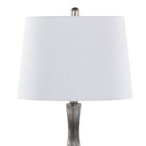 English Elm Jenny Crackle Glass Table Lamp Set with Gold Hardware and Linen Shade for Bedrooms B202P224038